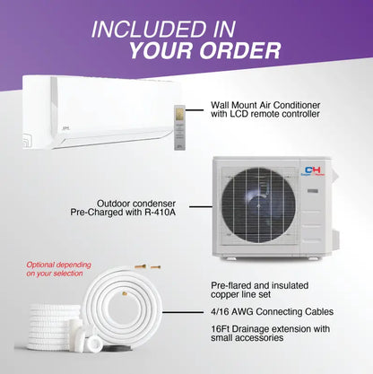 Cooper & Hunter 24,000 BTU 230V Ductless Mini Split AC Wall Mounted Olivia Series Heat Pump