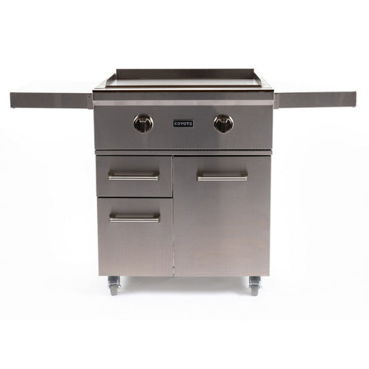 Coyote 30" Flat Top Grill with Cart - C1FTG30+C1FTCART