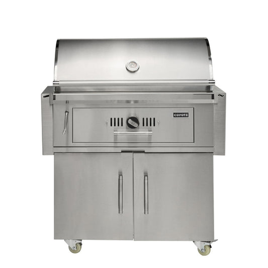 Coyote 36" Charcoal Grill on Cart - C3CH36+C3CH36CT
