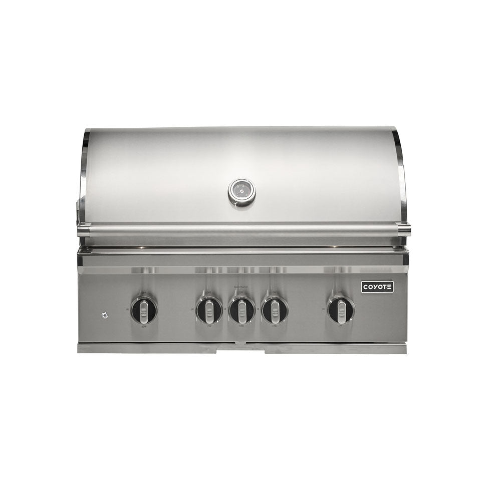 Coyote SL-Series 36" Gas Grill on Cart with Sear Zone & Rotisserie - C3SL36+C3S36CT