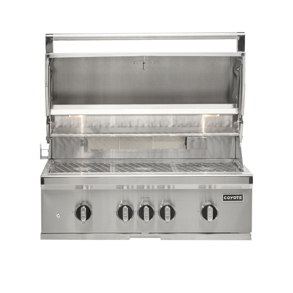 Coyote SL-Series 36" Gas Grill on Cart with Sear Zone & Rotisserie - C3SL36+C3S36CT