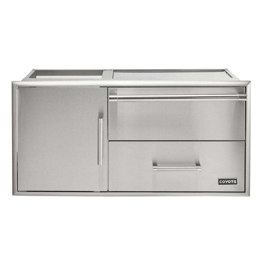 Coyote 42" Access Door With Storage & Warming Drawer Combo - C3-CDWD