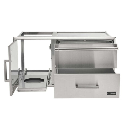 Coyote 42" Access Door With Storage & Warming Drawer Combo - C3-CDWD