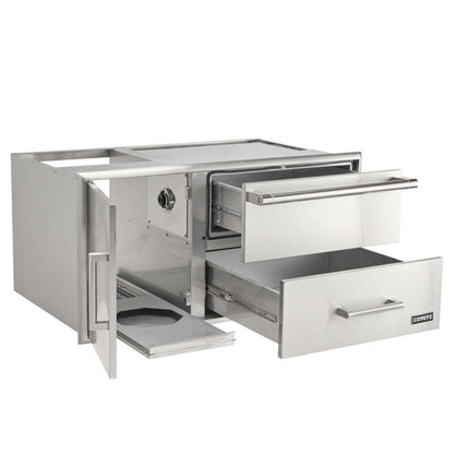 Coyote 42" Access Door With Storage & Warming Drawer Combo - C3-CDWD