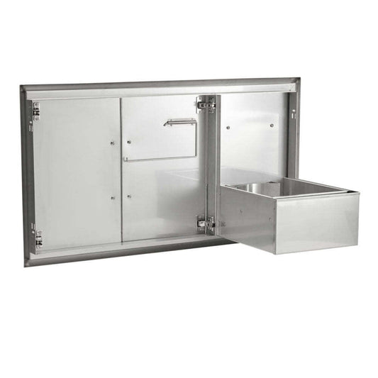 Coyote 45" Double Access Doors With Roll Out Trash - C3-CDPOD