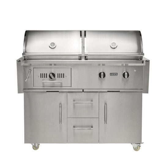 Coyote 50" Hybrid Grill on Cart - C3HY50+C3HY50CT