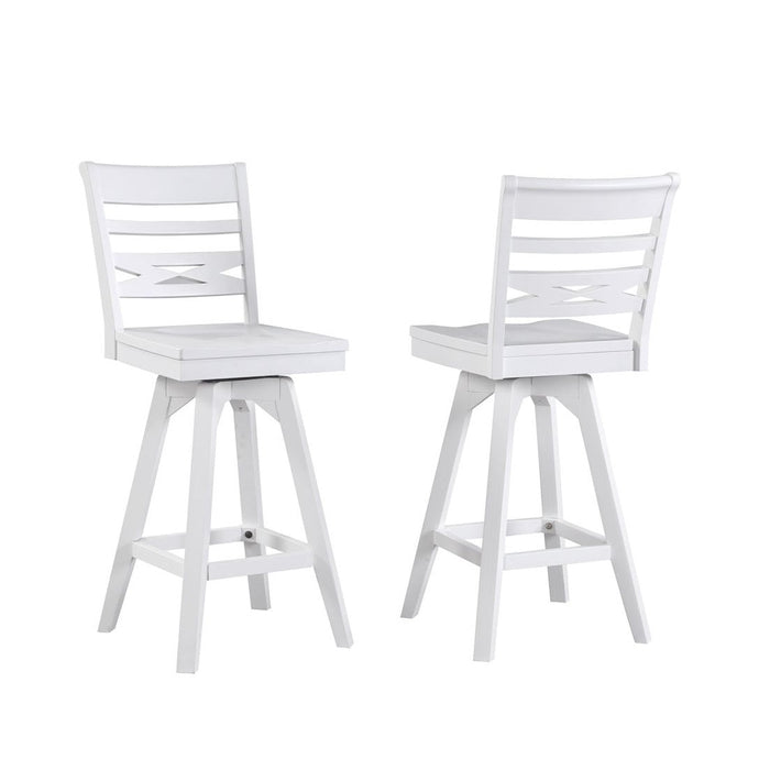 ECI Furniture Bianca Asbury Swivel 30" Bar Stool with Wood Seat Set of 2 - EC-1060-01-BS2