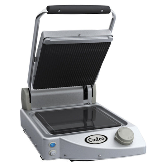 Cadco CPG-10 13" Ribbed-Top Single Panini Grill - CDCPG10