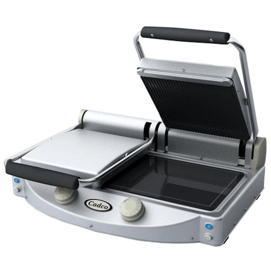 Cadco CPG-20 24" Ribbed-Top Double Panini Grill - CDCPG20