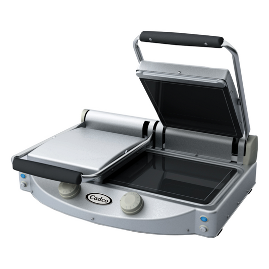 Cadco CPG-20F 24" Smooth Top Double Clamshell Grill with Black Glass-Ceramic Grill Surfaces - CDCPG20F