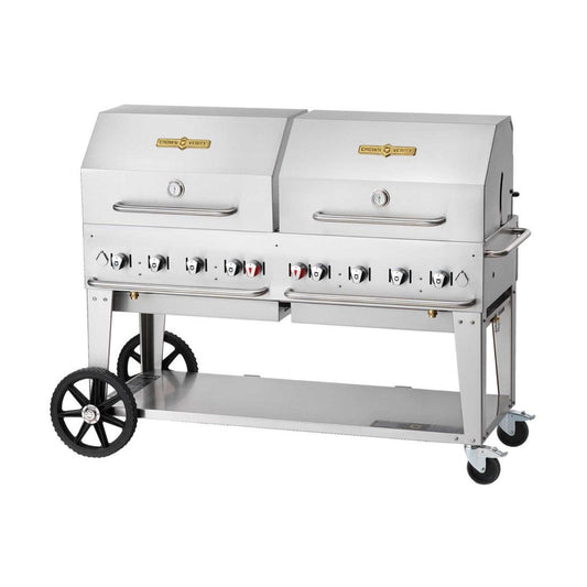 Crown Verity60" Mobile BBQ Grill with Roll Dome Package - Natural Gas -  CV-MCB-60RDP-NG