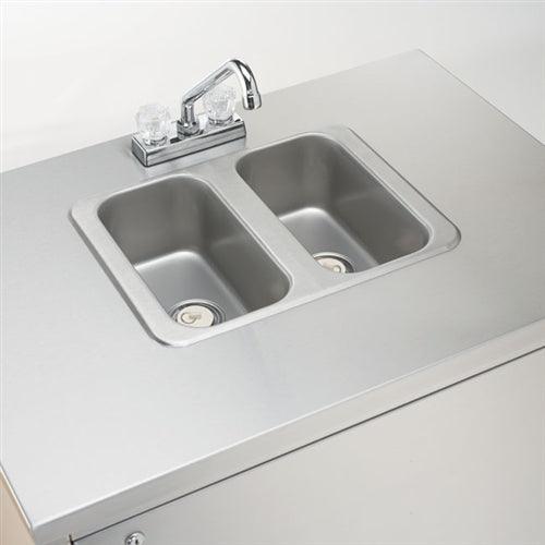 Crown Verity 34" x 25" CV-PHS-2 Dual Bowl Hot/Cold Portable Hand Sink - CVPHS-2