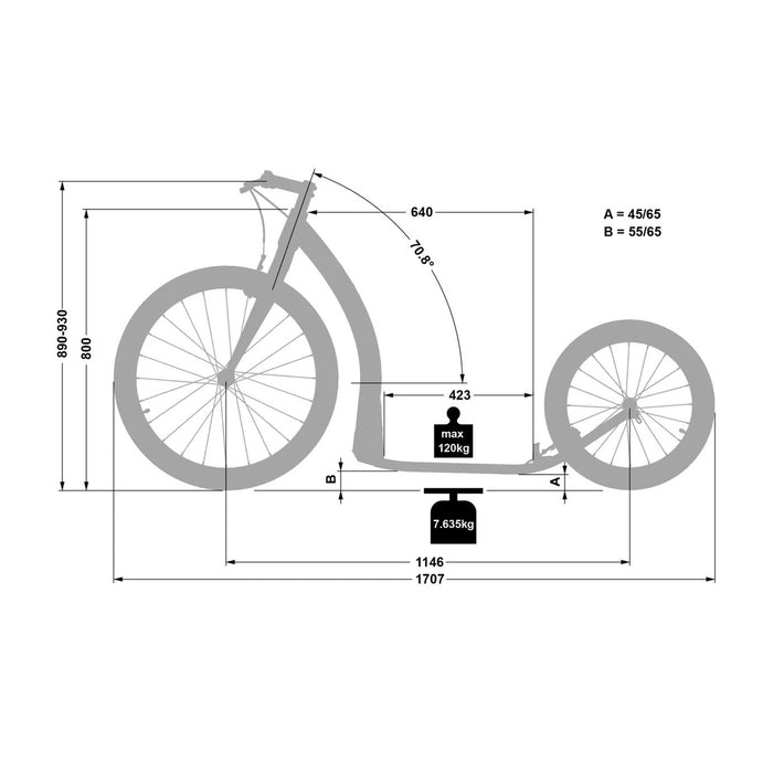 Crussis Cobra Adult Sport Mushing Kick Scooter Off-Road Foot Bike