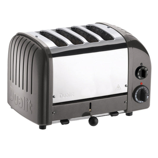 Cadco CTW-4M Pop-Up Toaster with Metallic Grey Aluminum End Panels - 120V - CDCTW4M