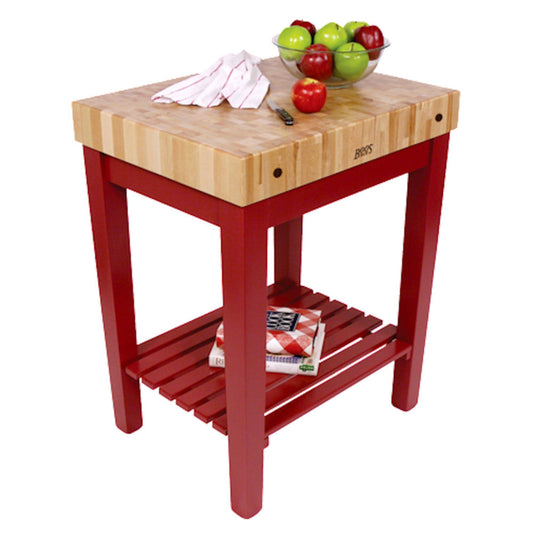 John Boos CU-CB3024S Chef's Block Butcher Block Table with Shelf 30" x 24" - JBCUCB3024S