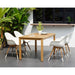 Midtown Concept Orlando Rectangular Teak Finish Table & Chamonix Carver Armchair - ORLAN_4CHAMARM