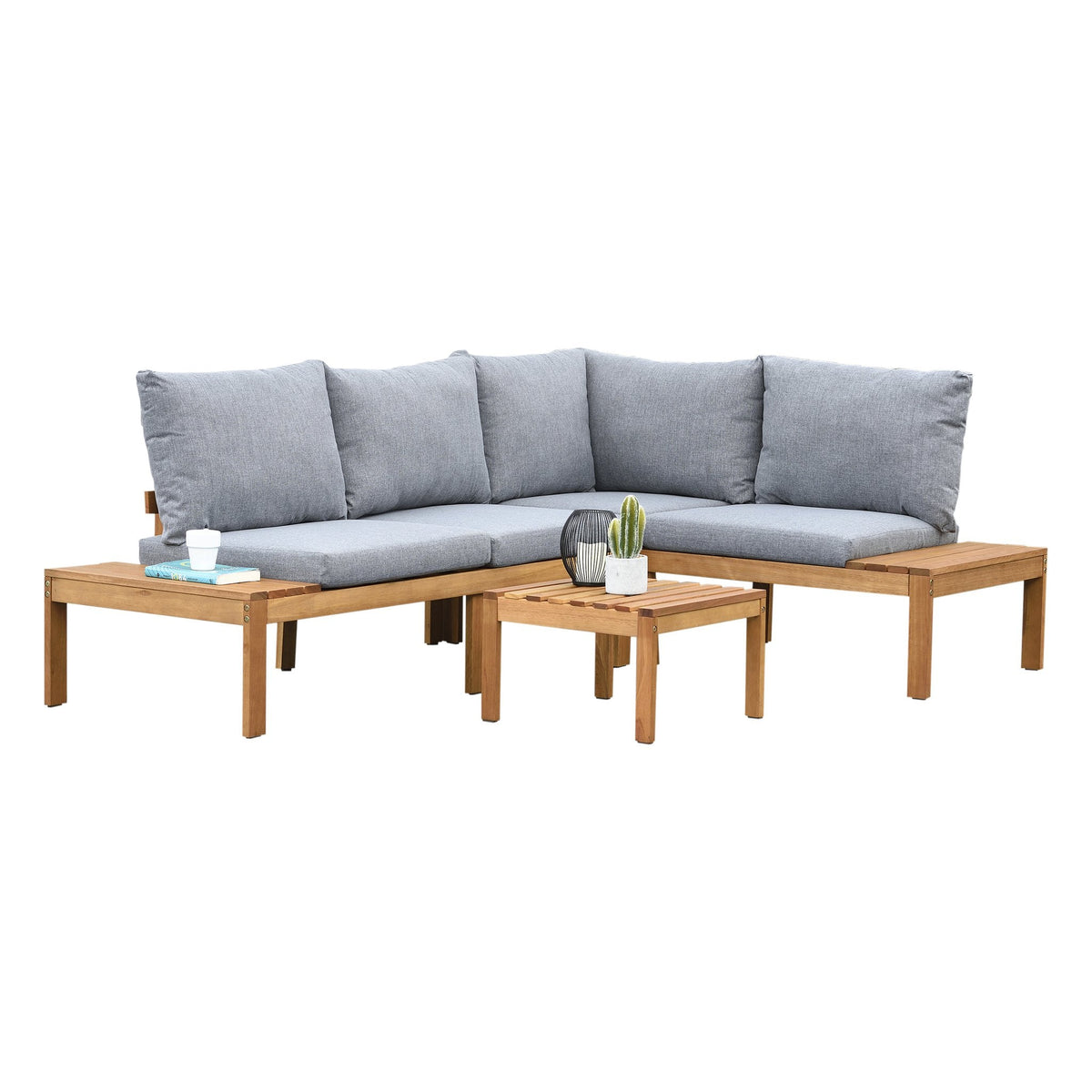 Midtown Concept Griffin Sectional Seating Set With Grey Cushions - SC GRIFFIN_SECT_MUB_GR