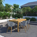 Midtown Concept Rinjani Rectangular Teak Table & Nassau Grey Armchairs - RINJ_4CANN_GR_LOT