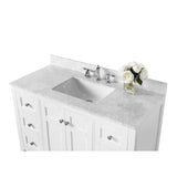 Ancerre Maili Bathroom Vanity with Sink and Carrara White Marble Top Cabinet Set - VTS-MAILI-48-W-CW - Backyard Provider