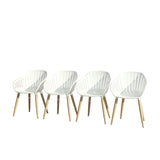 Midtown Concept Orlando Teak Finish Table & Nassau White Armchairs - ORL_4CANN_WH_LOT