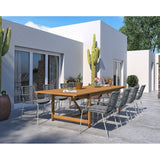 Midtown Concept Leyland Table & Oberon Grey Chairs With Cushions - LEYLOT_8OBE_GR