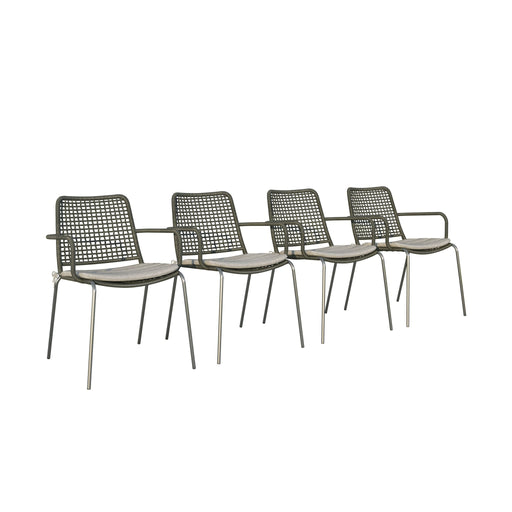 Midtown Concept Klarion Teak Table & 8 Oberon Black Chairs With Cushions - KLAR_8OBE_BK