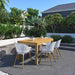 Midtown Concept Rinjani Rectangular Teak Table & Nassau White Armchairs - RINJ_4CANN_WH_LOT