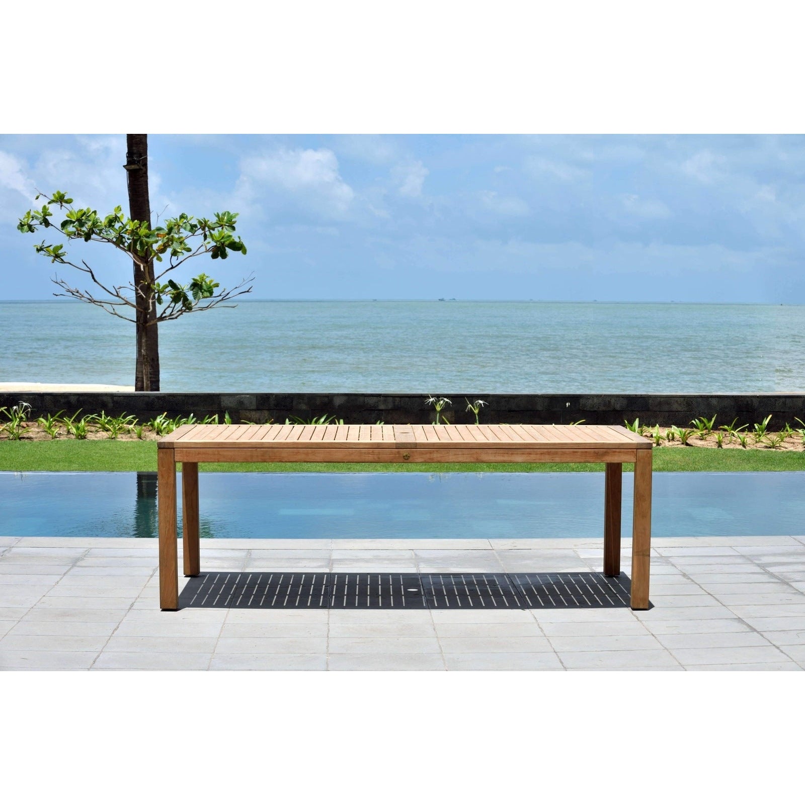 Rinjani Big Rectangular Teak Table & Catalina Stacking Armchair - RINRECBIG_6CATA