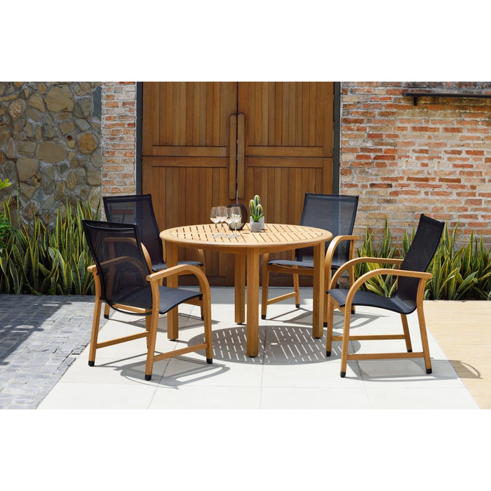 Midtown Concept Oldbury Round Table & 4 Manhattan Armchair - OLDBU_4MANHA