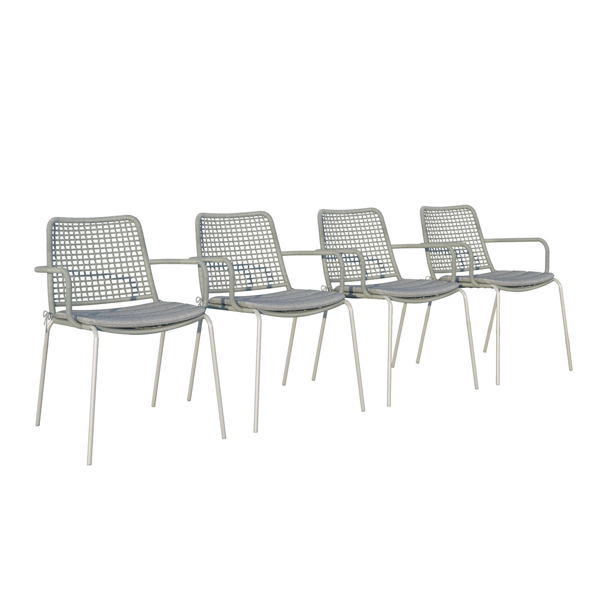 Midtown Concept Leyland Table & Oberon Grey Chairs With Cushions - LEYLOT_8OBE_GR