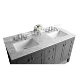 Ancerre Maili Bathroom Vanity with Sink and Carrara White Marble Top Cabinet Set - VTS-MAILI-48-W-CW - Backyard Provider