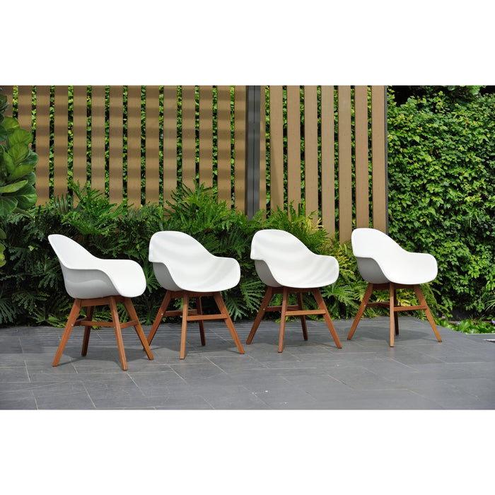 Midtown Concept Concarneu Arm Outdoor Dining Chair - 4PC - SC CON_ARM PAR WHT