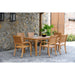 Midtown Concept Orlando Rectangular Teak Finish Table & Catalina Stacking Armchair - ORLAN_4CATA