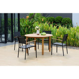 Midtown Concept Oldbury Round Finish Table & 4 Vera Stacking Armchair - OLDBU_4VERAARM