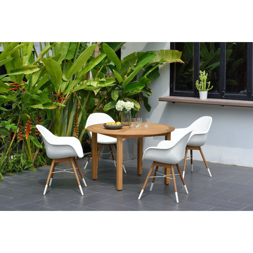 Midtown Concept Oldbury Round Table & 4 Chamonix Carver Armchair - OLDBU_4CHAMARM