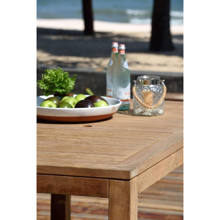 Rinjani Big Rectangular Teak Table & Catalina Stacking Armchair - RINRECBIG_6CATA