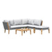 Midtown Concept Barry 4 Piece Teak Finish Sectional Seating Set - Grey - SC BARRY5_LOT_GR