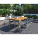 Midtown Concept Orlando Teak Finish Table & 4 Portbyron Grey Armchairs - ORL_4PORTB_GR