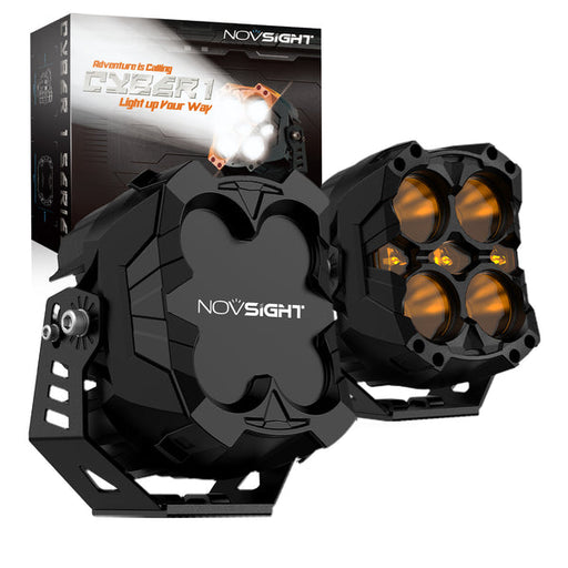 Novsight CYBER 1 Series | 6-inch LED Pod Lights Amber Light Warrior Black - A500-WL1-6B