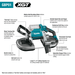 Makita 40V Max XGT Brushless Cordless Deep Cut Portable Band Saw Combo Kit 4.0Ah - GBP01M1