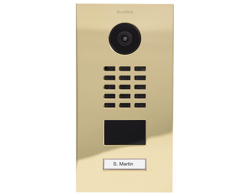 DoorBird D2101V IP Video Door Station, 1 Call Button in Brass