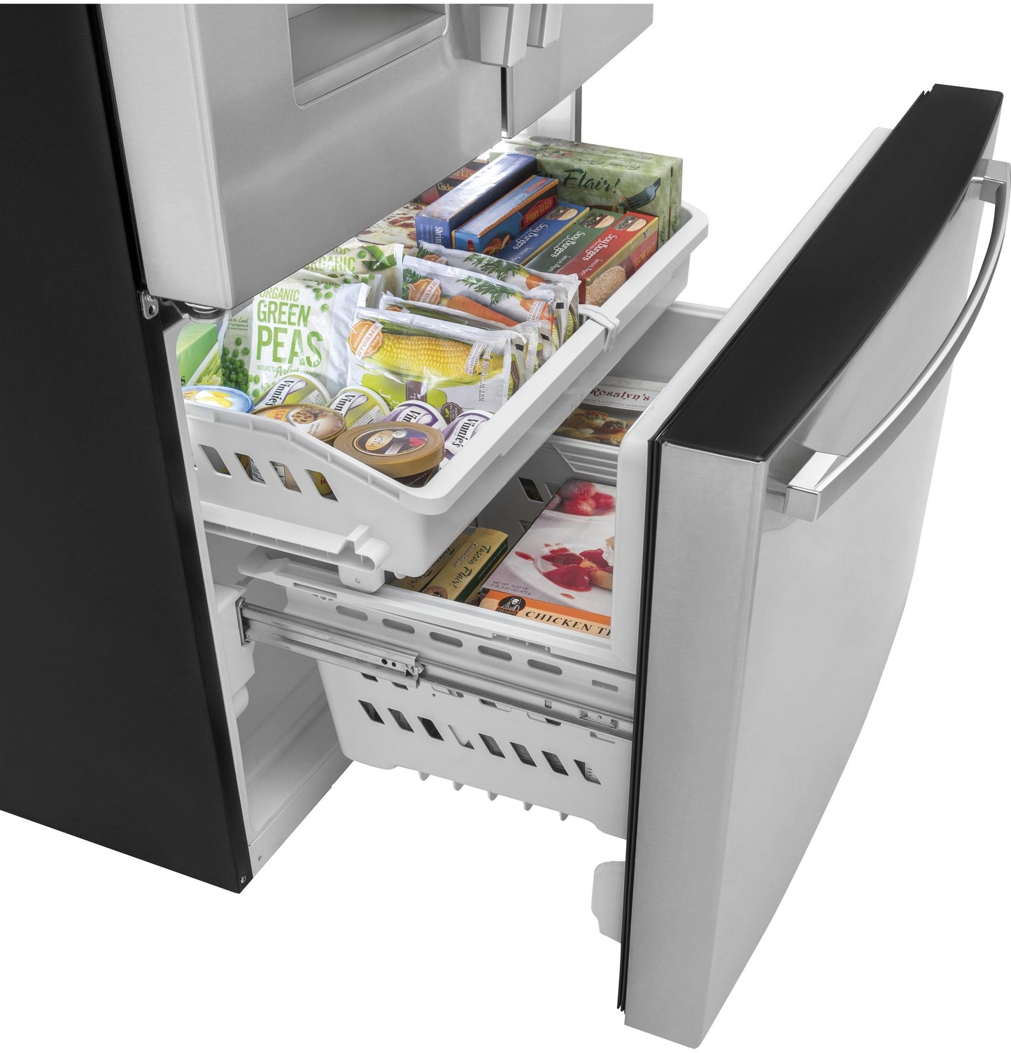 GE APPLIANCES GYE21JYMFS GE(R) ENERGY STAR(R) 20.6 Cu. Ft. Fingerprint Resistant Counter-Depth French-Door Refrigerator - GYE21JYMFS-KT