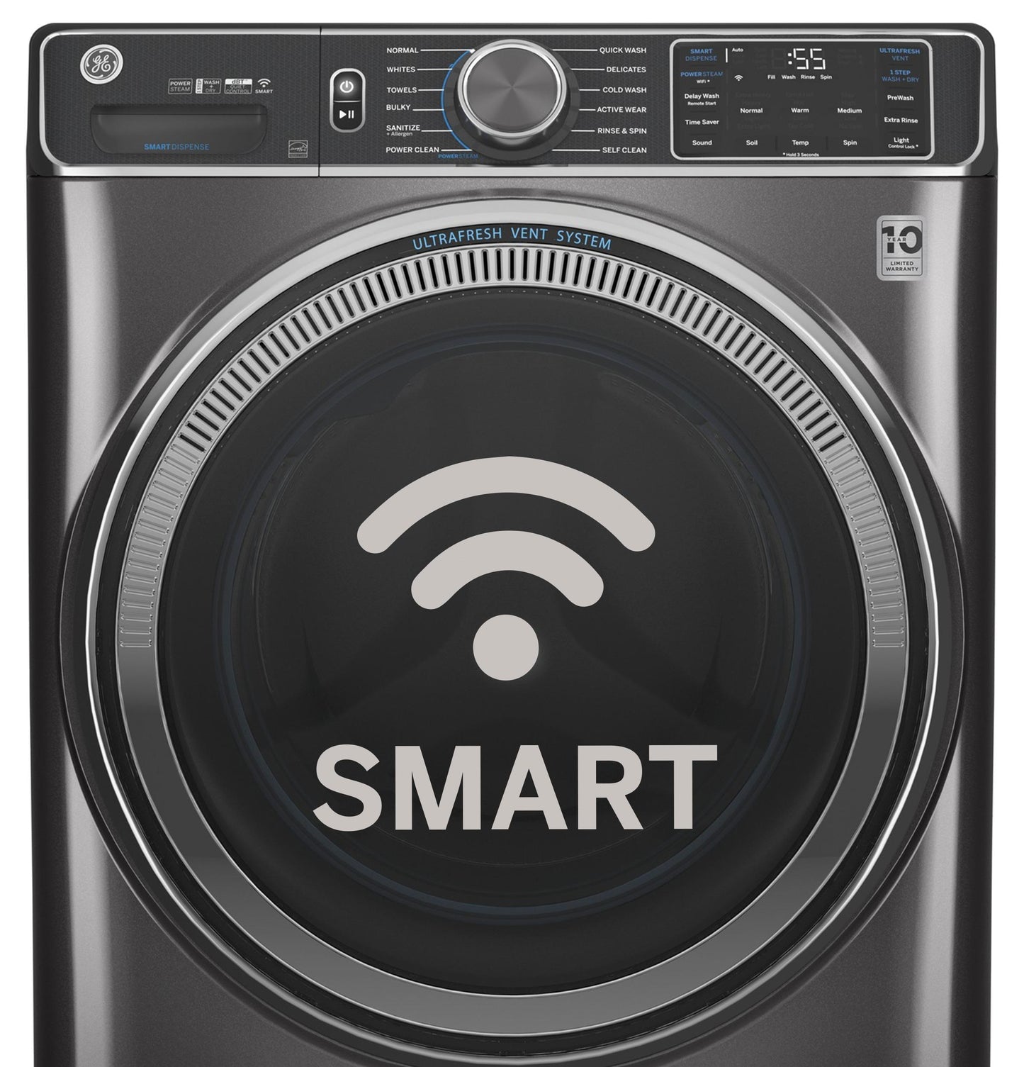 GE APPLIANCES GFW655SSVWW 5.0 cu. ft. Smart Front Load Washer - GFW655SSVWW-KT