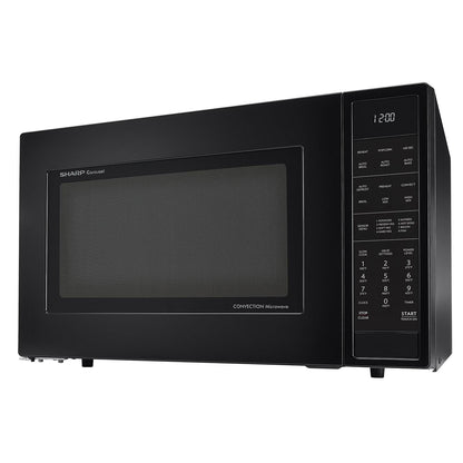 SHARP  1.5 cu. ft. 900W Sharp Matte Black Carousel Convection Microwave Oven - SMC1585BB-KT
