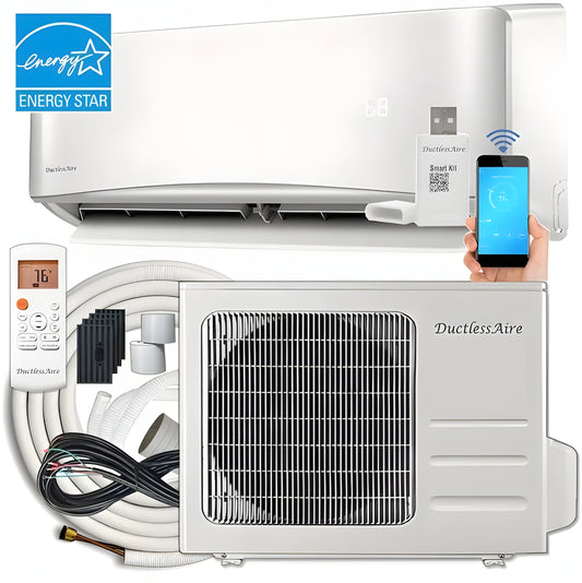 DuctlessAire 21 SEER 12,000 BTU 1-Ton AHRI and Energy Star Certified DuctlessAire Mini Split Air Conditioner - DA1221