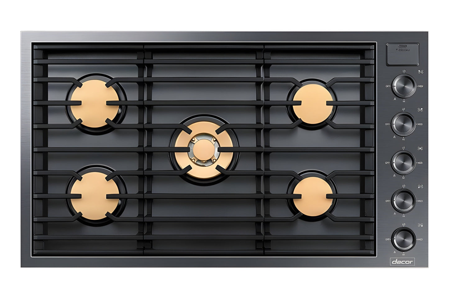 DACOR 36" Gas Cooktop, Graphite Stainless Steel, Natural Gas - DTG36M955FM-KT