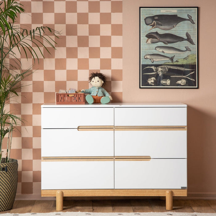 Dadada Bliss 6-drawer dresser, white/natural