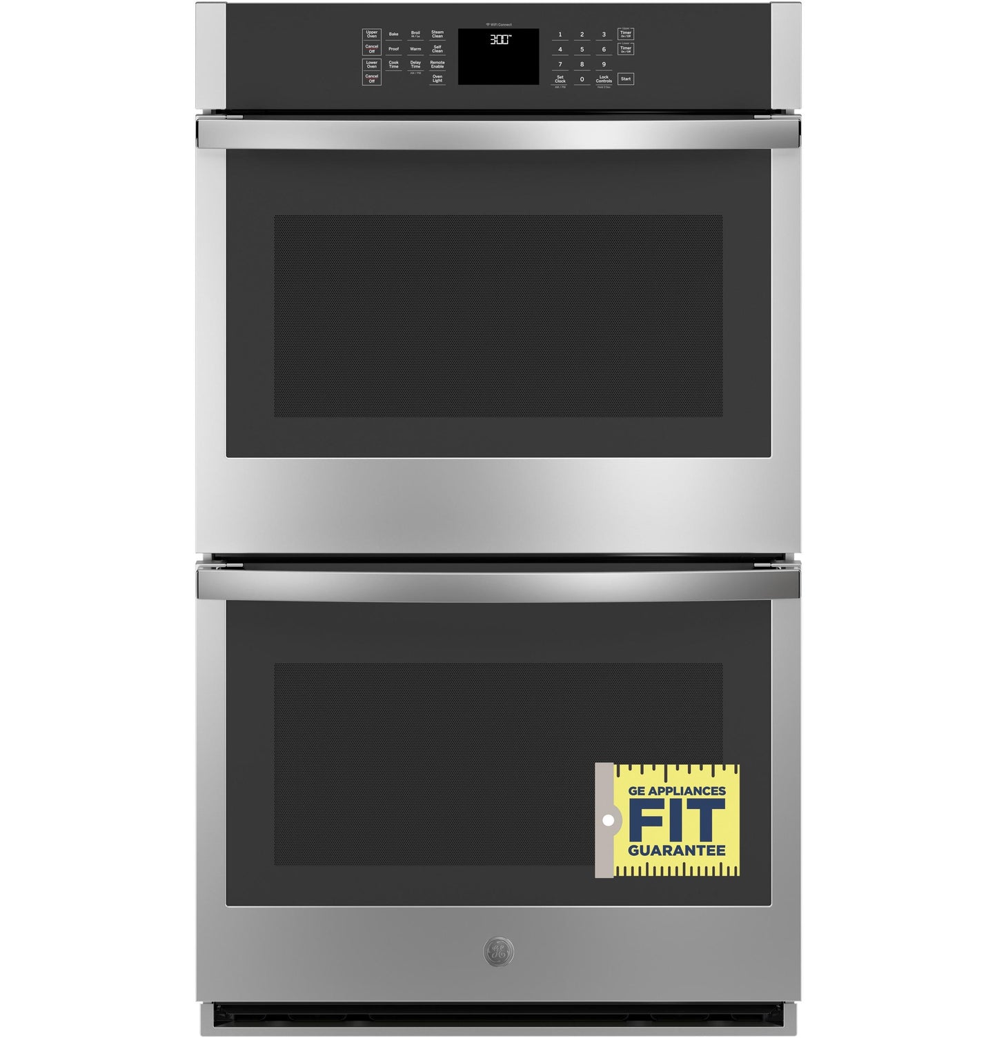 GE APPLIANCES JTD3000SNSS GE® 30" Smart Built-In Self-Clean Double Wall Oven with Never-Scrub Racks - JTD3000SNSS-KT