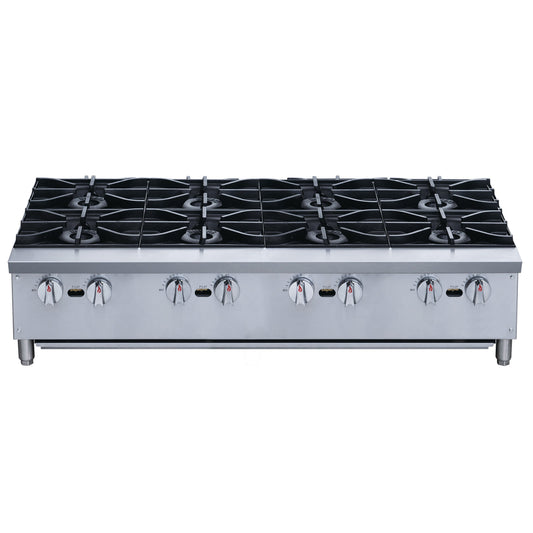 Chef AAA - Commercial 48" Hot Plate with 8 Burners NG - TCHPA48