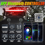 Auxbeam New 52 Inch V-PRO Series Curved RGBW Color Changing Off Road Led Light Bar & RGB LED Rock Light Set Combo - GP00009693